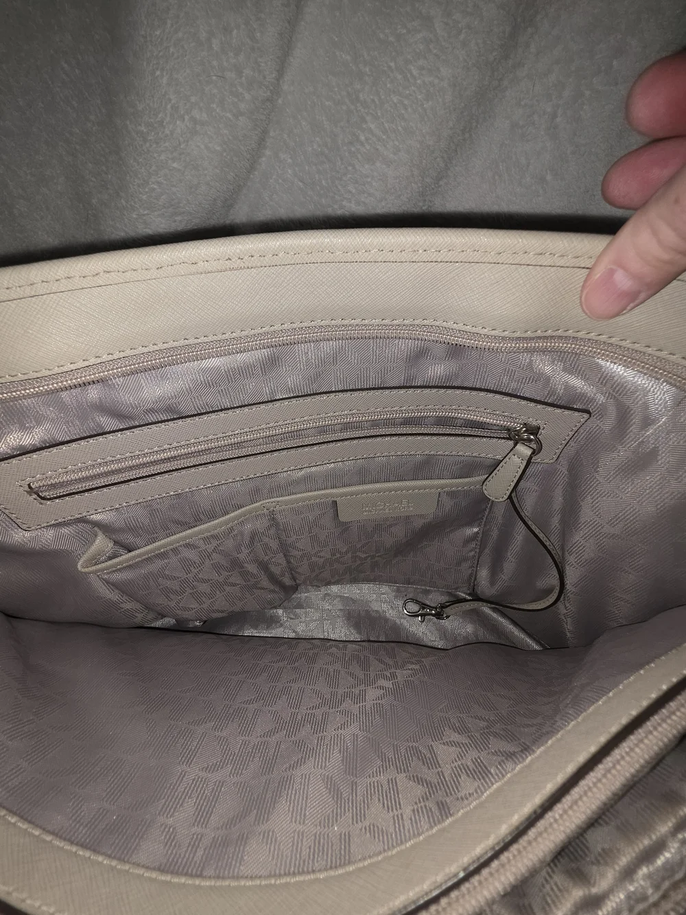 Michael Kors Beige (Taupe) Saffiano Leather Tote Bag